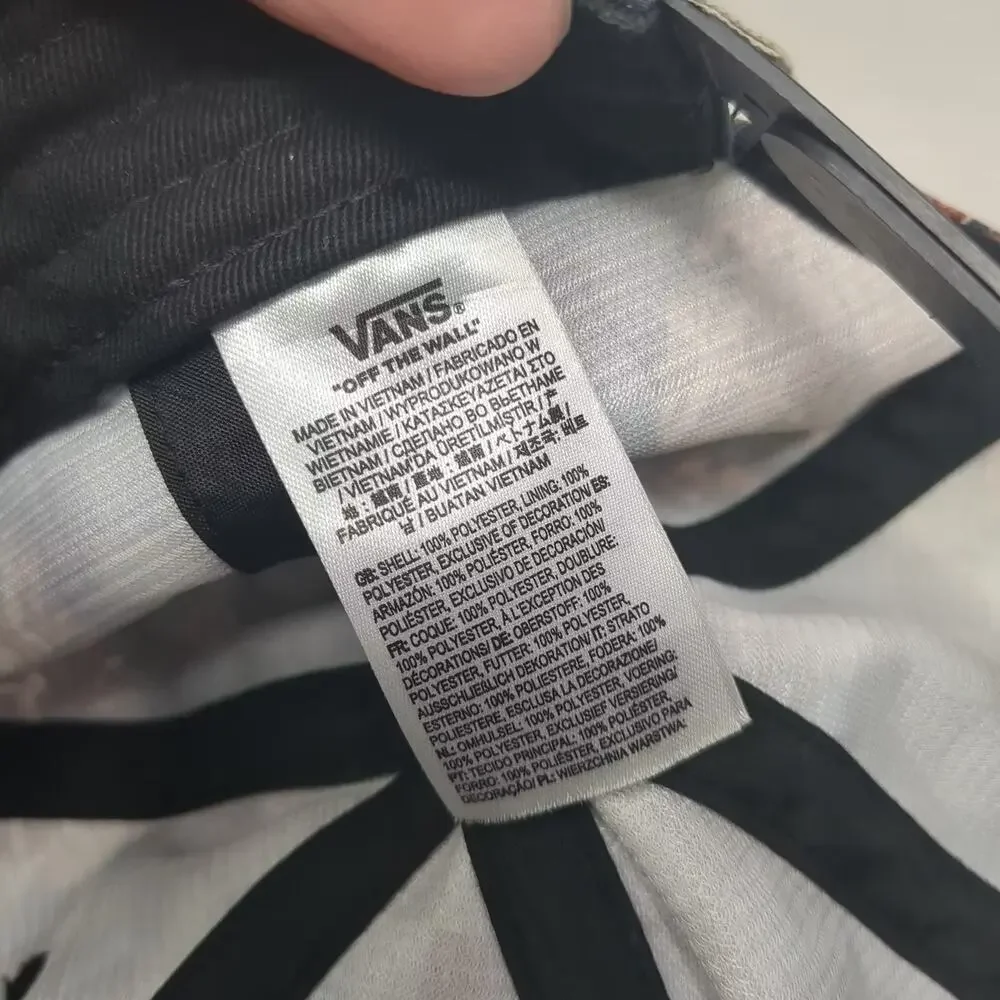 Vans Black & Gray Checkerboard Floral Baseball Cap